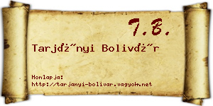 Tarjányi Bolivár névjegykártya